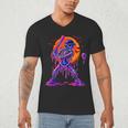 Drip Skeleton Batting Baseball Halloween Men's V-Neck T-Shirt Drip Skeleton Batting Baseball Halloween Men's V-Neck T-Shirt