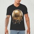 Dripping Gold Drip Baseball Game Day Player Coach Baller Men's V-Neck T-Shirt Dripping Gold Drip Baseball Game Day Player Coach Baller Men's V-Neck T-Shirt
