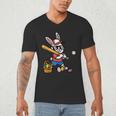 Easter Bunny Baseball Player Batter Rabbit Boys Kids Men Men's V-Neck T-Shirt Easter Bunny Baseball Player Batter Rabbit Boys Kids Men Men's V-Neck T-Shirt