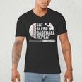 Eat Sleep Baseball Repeat Baseball Player Men Boys Men's V-Neck T-Shirt Eat Sleep Baseball Repeat Baseball Player Men Boys Men's V-Neck T-Shirt