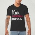 Eat Sleep Baseball Repeat Baseball Player Men's V-Neck T-Shirt