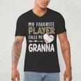 My Favorite Player Calls Me Granna Baseball Leopard Men's V-Neck T-Shirt