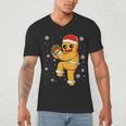 Gingerbread Man Baseball Christmas Men's V-Neck T-Shirt Gingerbread Man Baseball Christmas Men's V-Neck T-Shirt