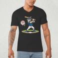 Goat Baseball Player With Bat And Ball Drip Animal Sports Men's V-Neck T-Shirt Goat Baseball Player With Bat And Ball Drip Animal Sports Men's V-Neck T-Shirt