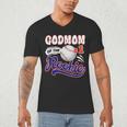 GodMom Rookie Of Year 1st Birthday Baseball Theme Matching Men's V-Neck T-Shirt GodMom Rookie Of Year 1st Birthday Baseball Theme Matching Men's V-Neck T-Shirt