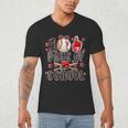 Happy 100 Days Of School Baseball Girls Coquette Bow Teacher Men's V-Neck T-Shirt Happy 100 Days Of School Baseball Girls Coquette Bow Teacher Men's V-Neck T-Shirt