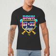 Happy 6733 Days Of School Baseball Drip 100th Day Of School Men's V-Neck T-Shirt