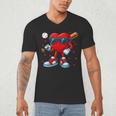 Heart Love Baseball Valentine Outfit Men Boy Men's V-Neck T-Shirt Heart Love Baseball Valentine Outfit Men Boy Men's V-Neck T-Shirt