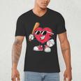 Heart Play Baseball Valentine's Day Teens Boys Girls Kids Men's V-Neck T-Shirt Heart Play Baseball Valentine's Day Teens Boys Girls Kids Men's V-Neck T-Shirt
