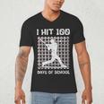 I Hit 100 Days Of School Baseball Player 100th Day Boys Kids Men's V-Neck T-Shirt I Hit 100 Days Of School Baseball Player 100th Day Boys Kids Men's V-Neck T-Shirt