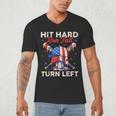 Hit Hard Run Fast Turn Left Baseball Cream Drip Crossed Bats Men's V-Neck T-Shirt Hit Hard Run Fast Turn Left Baseball Cream Drip Crossed Bats Men's V-Neck T-Shirt
