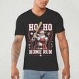 Ho Ho Home Run Baseball Christmas Holiday Sports Santa Men's V-Neck T-Shirt Ho Ho Home Run Baseball Christmas Holiday Sports Santa Men's V-Neck T-Shirt