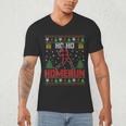 Ho Ho Homerun Xmas Sports Player Baseball Ugly Christmas Men's V-Neck T-Shirt