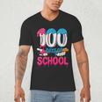 HUGvyn 100 Days Of School Baseball Ice Cream Teacher Student Men's V-Neck T-Shirt HUGvyn 100 Days Of School Baseball Ice Cream Teacher Student Men's V-Neck T-Shirt