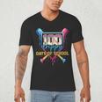 HUGvyn 100 Drippy Days Of School Baseball Ice Cream 100 Days Men's V-Neck T-Shirt HUGvyn 100 Drippy Days Of School Baseball Ice Cream 100 Days Men's V-Neck T-Shirt