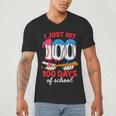 HUGvyn I Just Hit 100 Days Of School Baseball Ice Cream Boys Men's V-Neck T-Shirt HUGvyn I Just Hit 100 Days Of School Baseball Ice Cream Boys Men's V-Neck T-Shirt