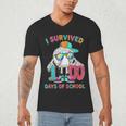 HUGvyn I Survived 100 Days Of School Baseball 6 7 Ice Cream Men's V-Neck T-Shirt