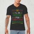 I’Ll Be Home For Christmas Baseball Ugly Sweater Men's V-Neck T-Shirt I’Ll Be Home For Christmas Baseball Ugly Sweater Men's V-Neck T-Shirt
