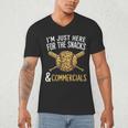 I'm Just Here For The Snacks And Commercials Baseball Men's V-Neck T-Shirt I'm Just Here For The Snacks And Commercials Baseball Men's V-Neck T-Shirt