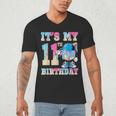 It's My 11th Birthday Baseball Ice Cream Drip Theme Men's V-Neck T-Shirt