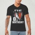 It's My 8th Birthday Baseball Football Heart 8 Year Old Men's V-Neck T-Shirt It's My 8th Birthday Baseball Football Heart 8 Year Old Men's V-Neck T-Shirt