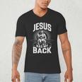 Jesus Has My Back Baseball Faith Motivation Tee Christian Men's V-Neck T-Shirt Jesus Has My Back Baseball Faith Motivation Tee Christian Men's V-Neck T-Shirt