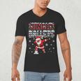 Jingle Ballers Plaid Santa Dabbing Baseball Christmas Men's V-Neck T-Shirt Jingle Ballers Plaid Santa Dabbing Baseball Christmas Men's V-Neck T-Shirt