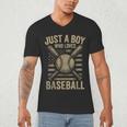 Just a Boy Who Loves Baseball Men's V-Neck T-Shirt Just a Boy Who Loves Baseball Men's V-Neck T-Shirt