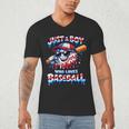 Just A Boy Who Loves Baseball Patriotic Drip For Youth Boys Men's V-Neck T-Shirt