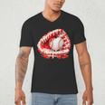 Kid Drip Ice Cream Baseball Heart Catcher Valentines Day Boy Men's V-Neck T-Shirt