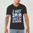 Kids 100 Days Of School 100th Day Baseball Ice Cream Drip Men's V-Neck T-Shirt