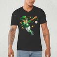 Leprechaun Play Baseball St Patrick's Day Men Kid Boys Men's V-Neck T-Shirt Leprechaun Play Baseball St Patrick's Day Men Kid Boys Men's V-Neck T-Shirt