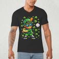 Leprechaun Playing Baseball Happy St Patricks Day Men Boys Men's V-Neck T-Shirt Leprechaun Playing Baseball Happy St Patricks Day Men Boys Men's V-Neck T-Shirt