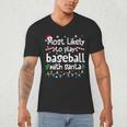 Most Likely To Play Baseball With Santa Christmas Matching Men's V-Neck T-Shirt Most Likely To Play Baseball With Santa Christmas Matching Men's V-Neck T-Shirt