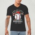 Most Likely To Play Baseball With Santa Christmas Xmas Men's V-Neck T-Shirt Most Likely To Play Baseball With Santa Christmas Xmas Men's V-Neck T-Shirt