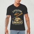 Littleton Longnecks Retro Minor League Baseball Men's V-Neck T-Shirt