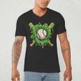 Lucky Shamrock Baseball Gloves Drip St Patrick's Day Boys Men's V-Neck T-Shirt Lucky Shamrock Baseball Gloves Drip St Patrick's Day Boys Men's V-Neck T-Shirt
