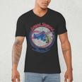 Lynyrd Skynyrd Skeleton Baseball Gun US Flag Cowboy Rock Fan Men's V-Neck T-Shirt