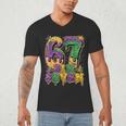 Mardi Gras Six Seven Baseball Drip Number 6 7 Meme Men's V-Neck T-Shirt Mardi Gras Six Seven Baseball Drip Number 6 7 Meme Men's V-Neck T-Shirt