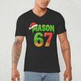 Mason 67 Christmas Ice Cream Drip Meme Six Seven Baseball Men's V-Neck T-Shirt Mason 67 Christmas Ice Cream Drip Meme Six Seven Baseball Men's V-Neck T-Shirt