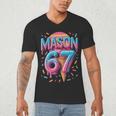 Mason 67 Meme Ice Cream Baseball Drip Men's V-Neck T-Shirt Mason 67 Meme Ice Cream Baseball Drip Men's V-Neck T-Shirt