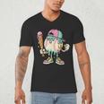 Melted Ice-Cream Baseball Mascot Pastel Pop Men's V-Neck T-Shirt Melted Ice-Cream Baseball Mascot Pastel Pop Men's V-Neck T-Shirt