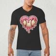 Melting Baseball Drip Heart Softball Player Lover Ice Cream Men's V-Neck T-Shirt Melting Baseball Drip Heart Softball Player Lover Ice Cream Men's V-Neck T-Shirt