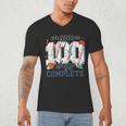 Mission 100 Days Complete Baseball 100th Day Of School Boys Men's V-Neck T-Shirt Mission 100 Days Complete Baseball 100th Day Of School Boys Men's V-Neck T-Shirt
