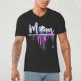 Mom Baseball Ice Cream Drip Birthday Boy Family Men's V-Neck T-Shirt Mom Baseball Ice Cream Drip Birthday Boy Family Men's V-Neck T-Shirt