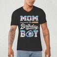 Mom Of The Birthday Boy Baseball Ice Cream Drip Matching Men's V-Neck T-Shirt Mom Of The Birthday Boy Baseball Ice Cream Drip Matching Men's V-Neck T-Shirt