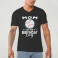 Mom Of The Birthday Boy Baseball Player Birthday Men's V-Neck T-Shirt