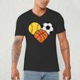 Mom Sports Heart Soccer Basketball Baseball Softball Men's V-Neck T-Shirt Mom Sports Heart Soccer Basketball Baseball Softball Men's V-Neck T-Shirt