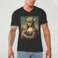 Mona Lisa Baseball Trending Aesthetic Streetwear Men's V-Neck T-Shirt