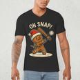 Oh Snap Gingerbreadman Baseball Christmas Men Boys Toddlers Men's V-Neck T-Shirt Oh Snap Gingerbreadman Baseball Christmas Men Boys Toddlers Men's V-Neck T-Shirt